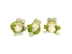 Santa's Workshop Inc 5.5" Resin Solar Frogs, Set of 3