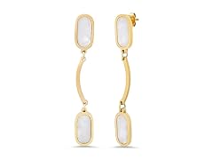 18K Gold Mother of Pearl Oval Drops