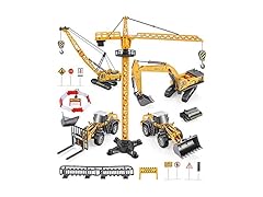 Geyiie Trucks & Crane Playset for Kids