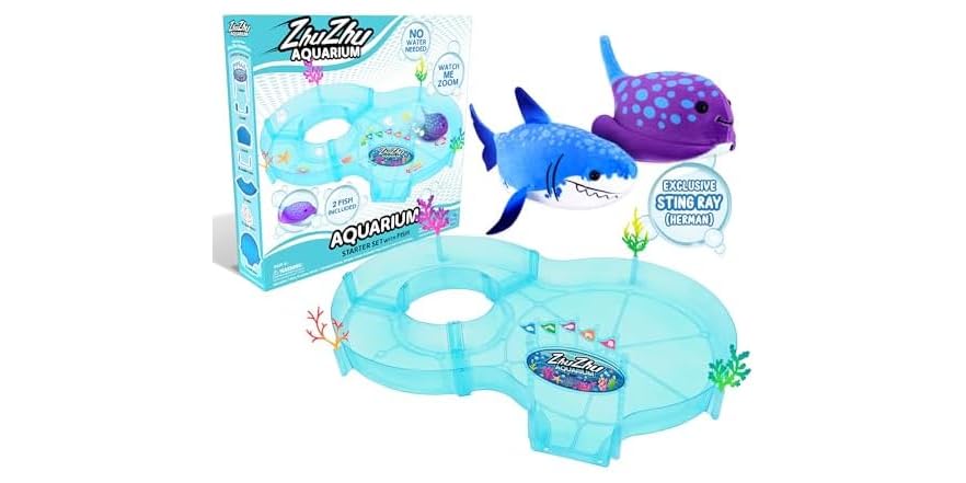 ZhuZhu Aquarium Starter Set with 2 Motorized Fish