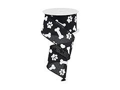 Paw Print & Dog Bone Wired Edge Ribbon