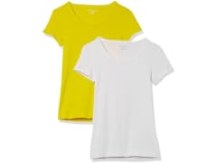 Amazon Essentials 2-Pack T-Shirt, White Lemon (M)