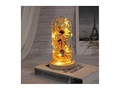 Artificial LED Sunflower in Glass Dome