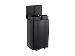 2 x 8 Gal / 60L Dual Kitchen Trash Can Black