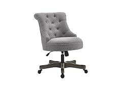 Linon Sinclair Office Chair with Wood Ba
