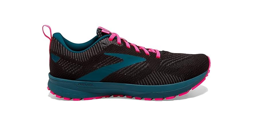 Brooks Revel 5 Women's Running Shoe, black, blue, pink
