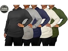 3Pk Womens Waffle-Knit Pullover Hoodie
