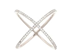 Sterling Silver Swarovski Element X Ring- Pick Size