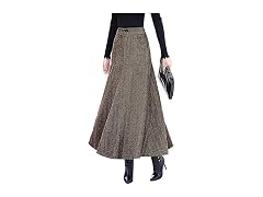 IDEALSANXUN (XXL) Long Wool Skirts for Womens XXL)