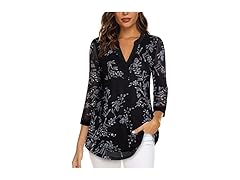 Women’s V Neck 3/4 Sleeve Tunic Top