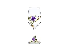 Enamel Flower Gin Balloon Glass Wine (Purple lily)