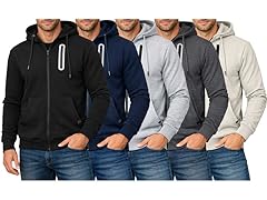 Mens Fleece-Lined Classic Zip Hoodie (S-3XL)