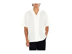 Forever 21  (L) Textured Rayon Cuban Collar Shirt