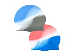 2Pack Durable Silicone Swim Cap