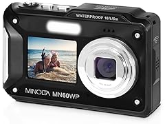 (NEW) Minolta 48MP / 4K Ultra HD Dual Screen Waterproof Digital Camera (Open Box)