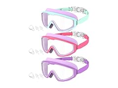 QALLY 3 PCS Youth Swimming Goggle