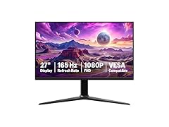 Amazon Basics 27 inch Gaming Monitor, FHD 1080P, 165Hz, VESA Compatible, Adaptive sync, 1ms Response, Black (Open Box)