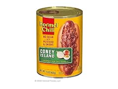 Hormel Coney Island Chili, No Bean with Mustard an
