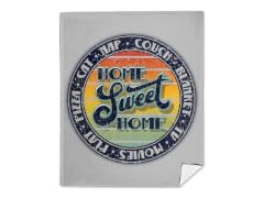 Retro Home Sweet Home Mink Fleece Blanket