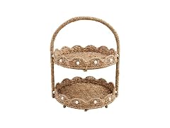 Mud Pie Dia Scalloped Woven Tiered Serve