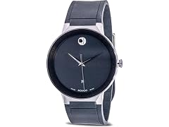 Movado Men's Sapphire Black Rubber Watch Black