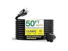 Outdoor Extension Cord, Black, 50 ft