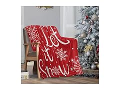 Christmas Fleece Blanket, Red Throw