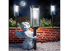 ALFIOT Solar Pathway Lights Outdoor | Cylinder