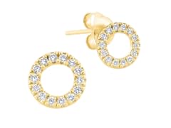 PAJURE 14k Gold Pavé Diamond Earrings