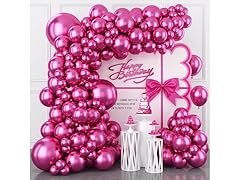 Chrome Pink Balloon Arch Kit 123 Pc