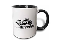 3dRose Biker Grandpa. motorbike Mug