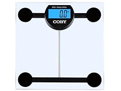 Clear Digital Glass Bathroom Scale With Bright Blue LCD Display