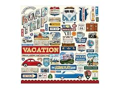 Echo Park Paper Road Trip Element Sticker, Multicolor