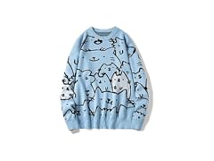 Oversized Crewneck Cat Style Sweater