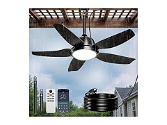 PARTPHONER 42" Outdoor Ceiling Fan Black