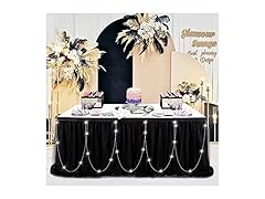 QueenDream Black Tulle Tutu Table Skirts