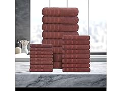 24 Piece Zero Twist Egyptian Cotton Towel Set