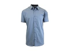 Men's Short Sleeve Solid Dress Shirt