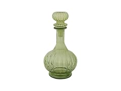 Creative Co-Op 40-Ounce Round Ribbed Glass Decanter 