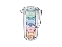 BUILT Acrylic Lagoon Pitcher With 4 Stackable Tumblers