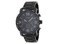Fossil Men's JR1401 Nate Chronograph Black Stainless Steel Watch