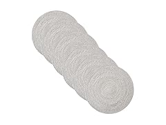 Round Placemats Set of 4-100% Cotton, Gray