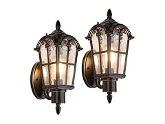 BesLowe 2-Pack Outdoor Wall Light Black
