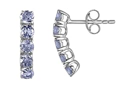 Sterling Silver 5 Stone Light Tanzanite Earrings