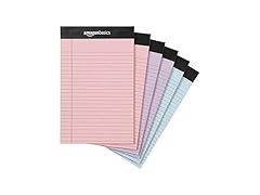 Amazon Basics Narrow Ruled 5 x 8-Inch Lined Note Pads 6 Pk