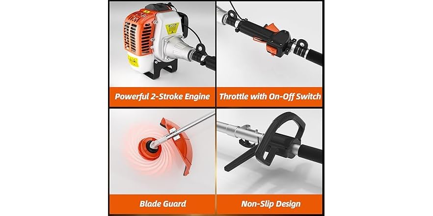 Gas Powered Weed Eater 36cc 2-Stroke, 3 in 1
