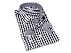 Comfort-Fit Convertible Cuff-PlaidBlack