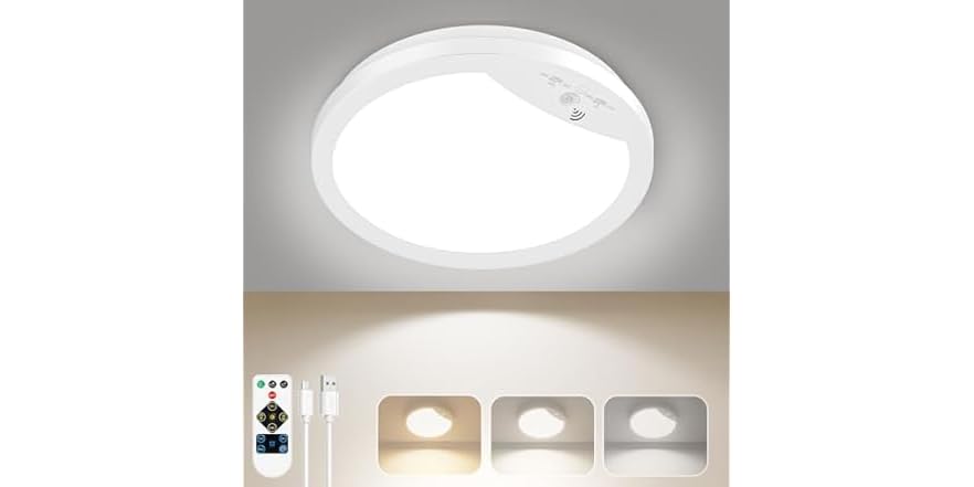 Lakumu 9" Rechargeable Motion Sensor Ceiling Light