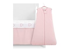 Evolur Baby Pink Heart Crib Bedding Set