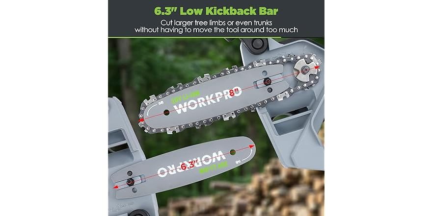 Workpro WORKPRO 6.3 Inch Mini Chainsaw Kit, 20V (Open Box)